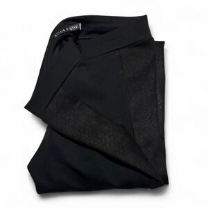 Alice + Olivia Black Leather Panel Y2K Zip Pants Size XXS